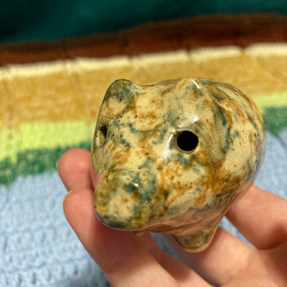 Vintage Piggy Bank Pig Knick Knack Small Pottery Handmade Crafty - Picture 2 of 16